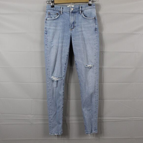 Agolde Jeans Womens 26 Sophie Ripped Skinny Ankle Distressed Light Wash Grunge - Picture 4 of 16